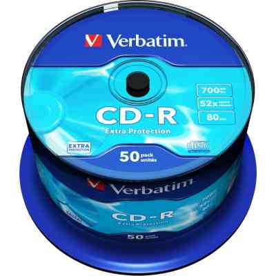 Диск CD Verbatim CD-R 700Mb 52x Cake box 50 Extra (43351) Винница