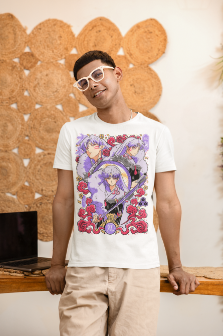 Футболка для хлопчика з аніме принтом Інуйасха Кагоме Хігурасхі Сессхомару оверсайз (зріст від 165 до 180) Чорний AnimeJ0715m Дніпро - фото 4