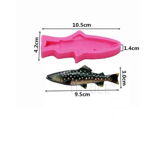 Молд силиконовый рыба 105 на 42 мм розовый Киев
