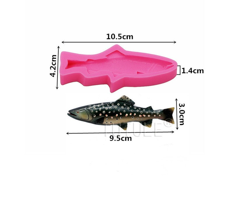 Молд силиконовый рыба 105 на 42 мм розовый Киев - изображение 2