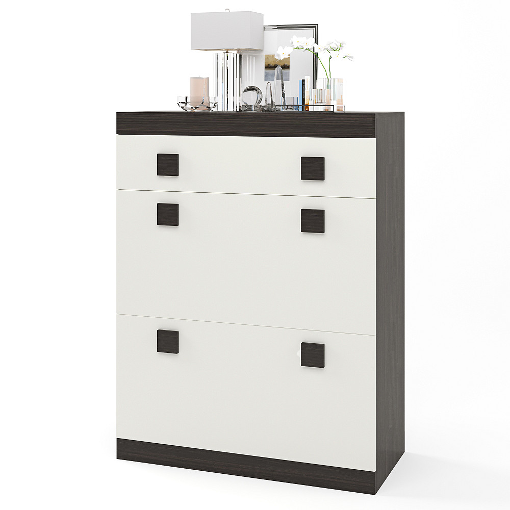 Тумба для обуви Эверест Соната ТО-800 80х38х105.5 венге темный + белый (DTM-2215) Львов - изображение 1