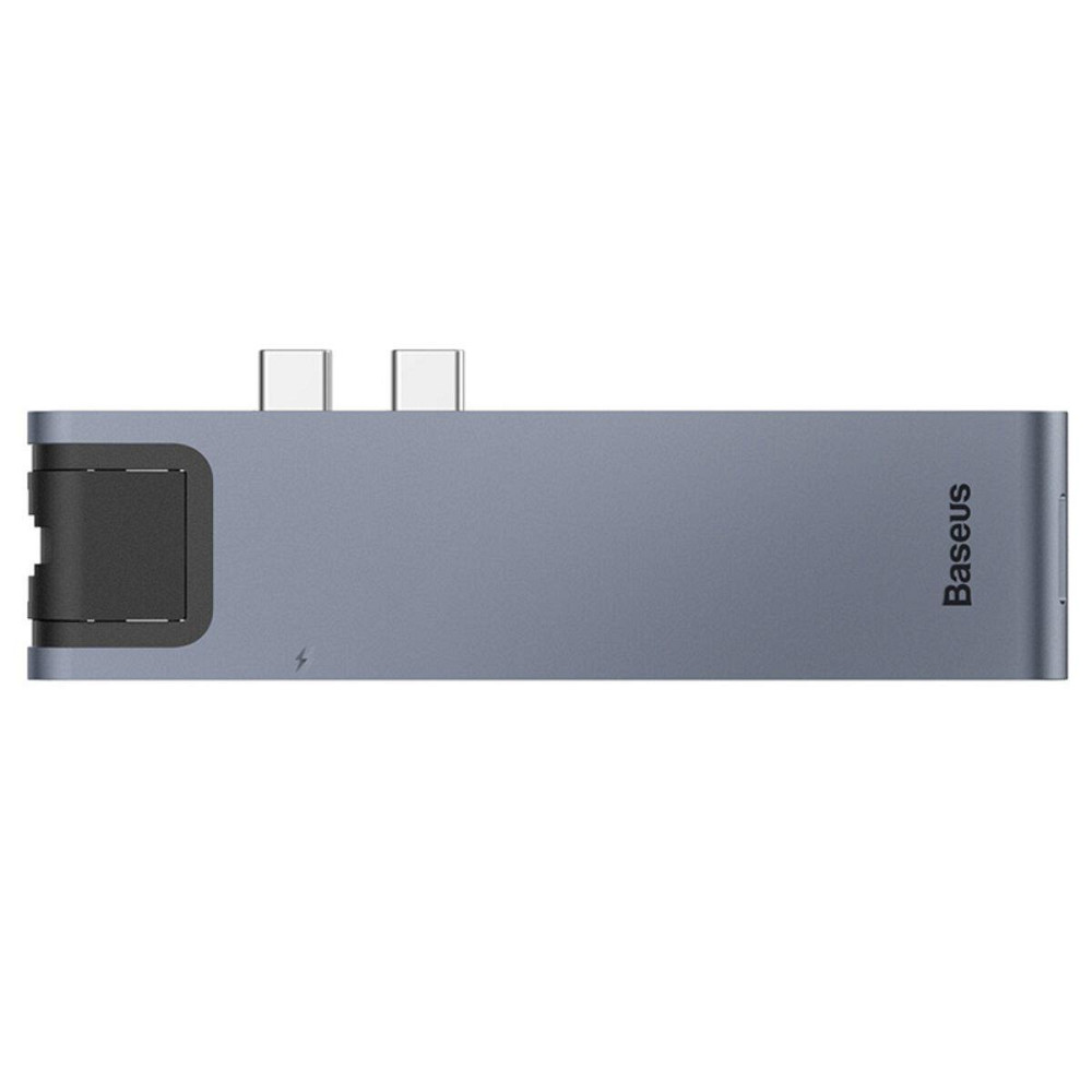 Док станція хаб для ноутбуку комп'ютеру Baseus Thunderbolt C+Pro Seven-in-one smart HUB docking station, колір сірий CAHUB-L0G Одеса - фото 1