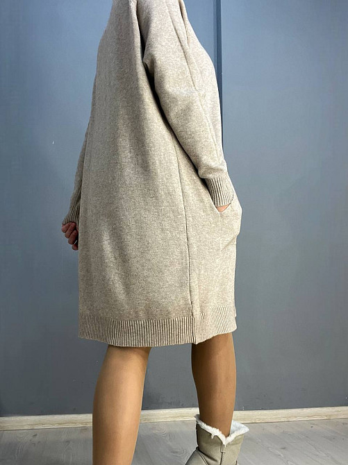 Платье женское LES ETOILES CLAIRES 8198 свитер оверсайз с карманами средняя длина one size, капучино, one size Киев - изображение 3