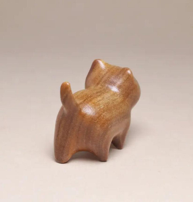 Декоративна фігурка кота з сандалового дерева 5×4 см Київ - фото 5