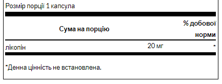 Ликопин Swanson Lycopene 20 mg 60 гел капс Киев - изображение 2
