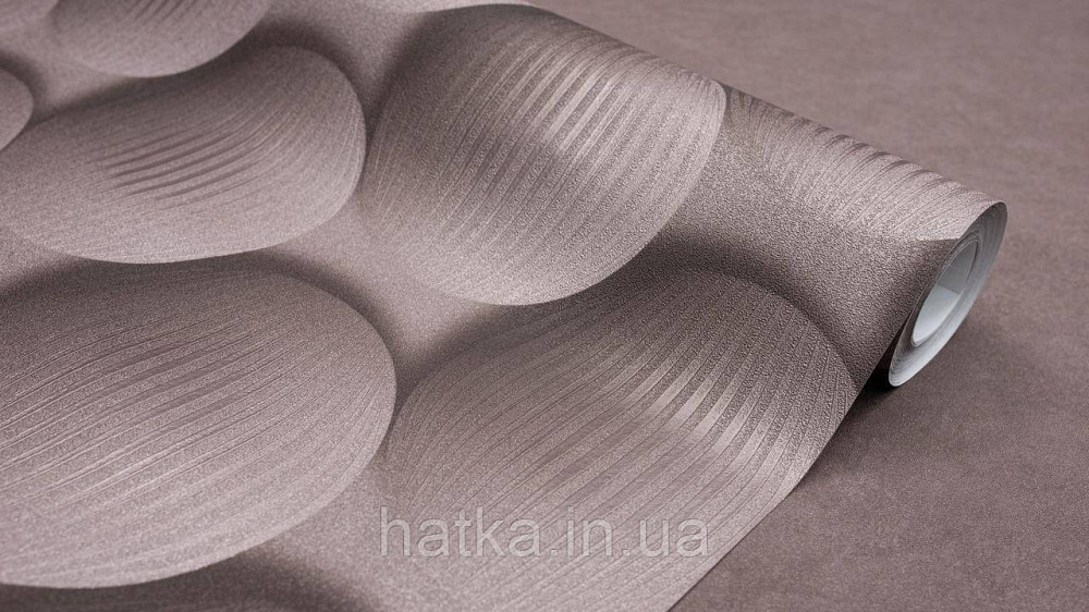 Обои виниловые на флизелине метровые Sintra Edelina геометрия фигуры круги  3д темный шоколад 520246 Киев - изображение 2