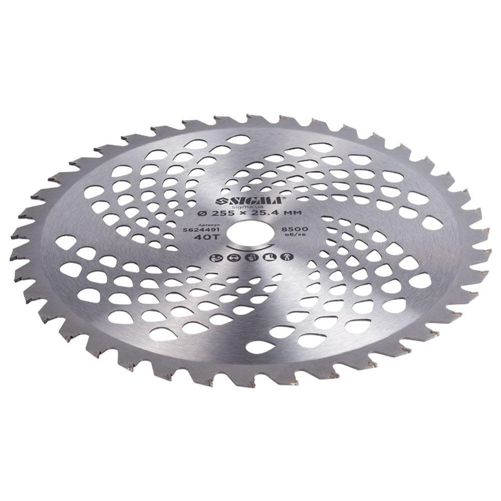 Диск для триммера с твердосплавными напайками Ø255×25.4мм 40Т SIGMA (5624491) Киев - изображение 4