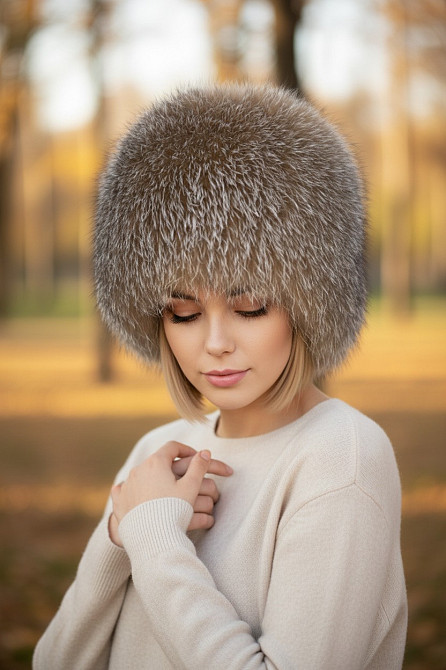 Шапка хутряна жіноча сніп Діана Світло-коричневий Харків - фото 4