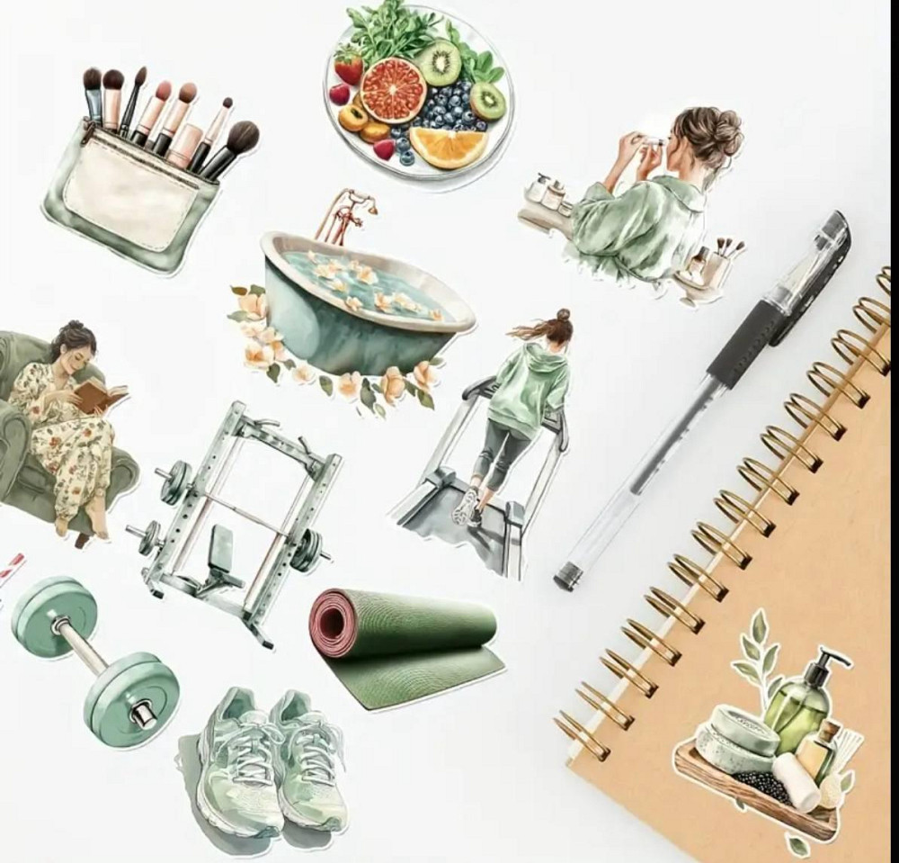 Набір декоративних стікерів «Турбота про себе та здоровий спосіб життя» Київ - фото 2