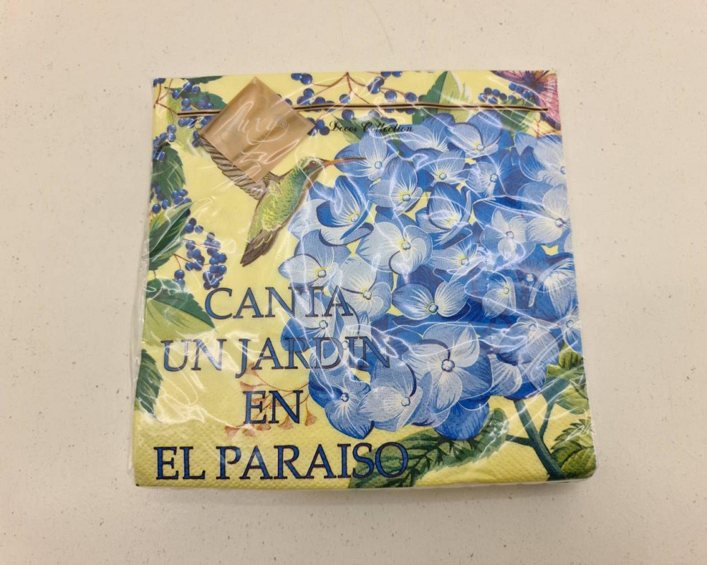 Бумажная салфетка цветочной тематики (ЗЗхЗЗ, 20шт) Luxy  Колибри в саду гортензий (2082) (1 пачка) Харьков - изображение 4