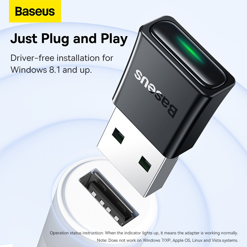 Адаптер Bluetooth Baseus BA07 Wireless Adapter Black Київ - фото 5