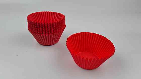 Тартолітка для кексів 140А кругла червона D55 H42,5 (100 шт.) (1 уп.) Харків