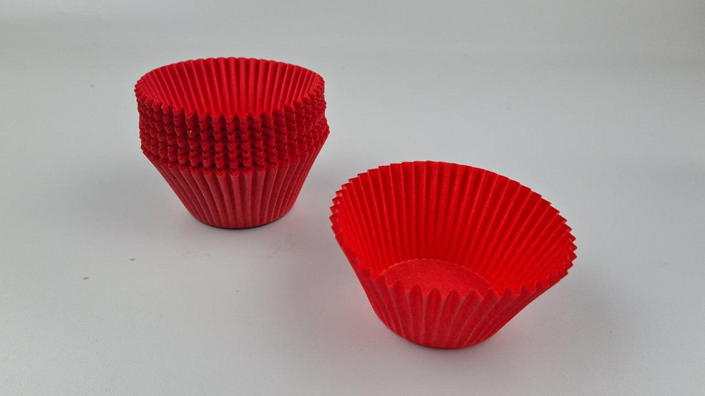 Тартолетка для кексов 140А  круглая красная D55 H42,5 (100шт)  (1 уп.) Харьков - изображение 1