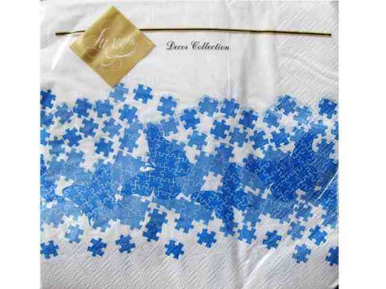 Салфетка на праздник (ЗЗхЗЗ, 20шт) Luxy  Пазлы (666) (1 пачка) Харьков