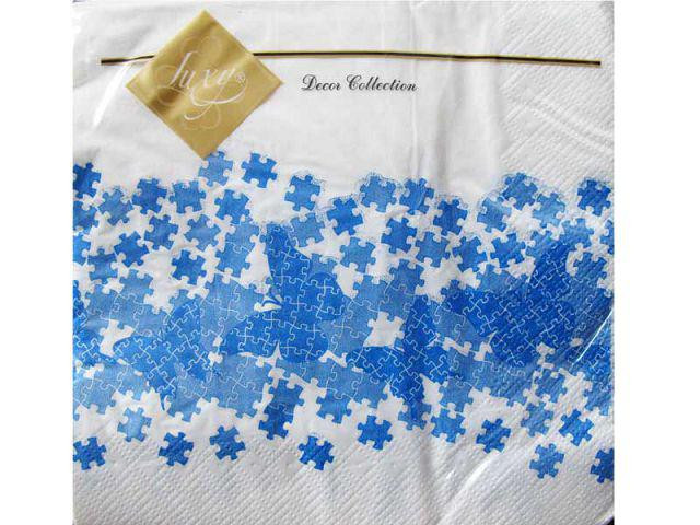 Салфетка на праздник (ЗЗхЗЗ, 20шт) Luxy  Пазлы (666) (1 пачка) Харьков - изображение 1
