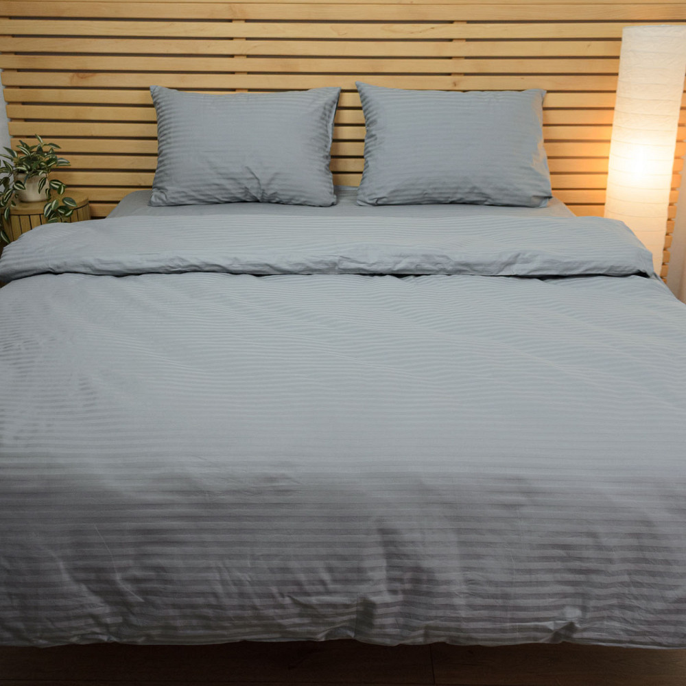 Наволочка страйп сатин на подушку 40х40 см 125 г/м2 YouStar 1 шт. (Сірий) Суми - фото 2