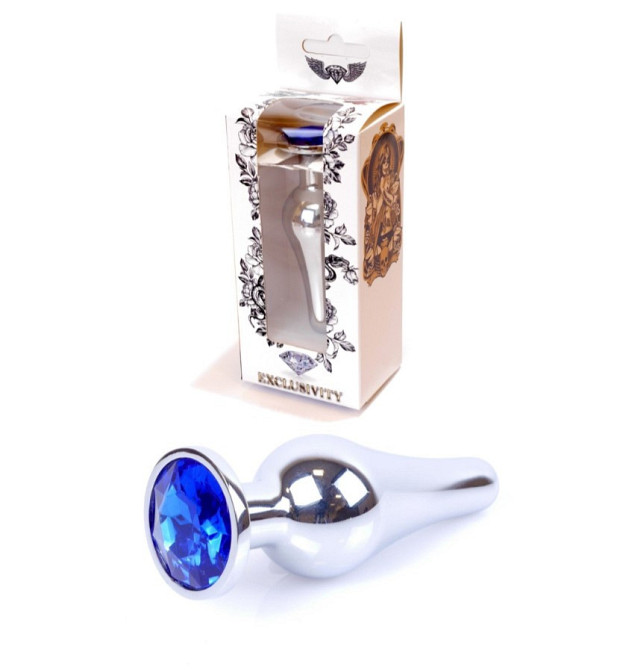 Анальная пробка - Jewellery Silver BUTT PLUG- Dark Blue Sex Aura Киев - изображение 1