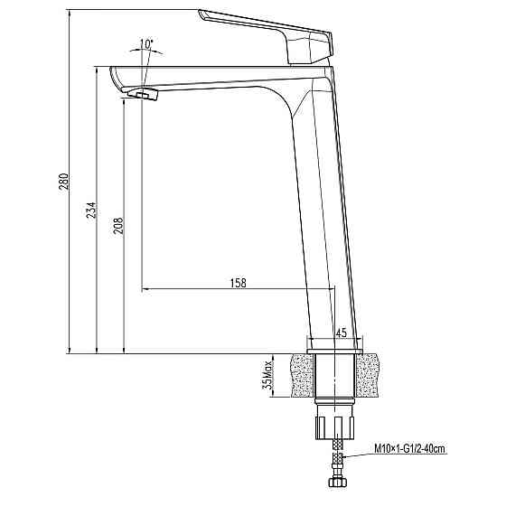 Змішувач для умивальника TOPAZ LEXI TL 21203-H57 Київ