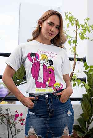 Футболка з аніме принтом Аніме Банана Фісх Асх оверсайз (S/M/L) Чорний AnimeJ0147 Дніпро