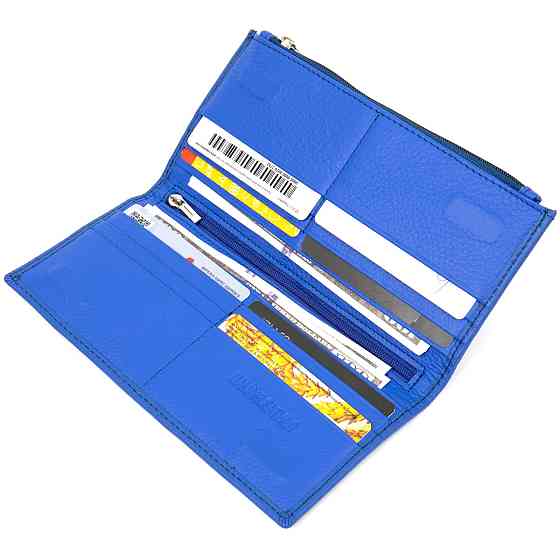 Практичний шкіряний гаманець ST Leather 19379 Блакитний Київ