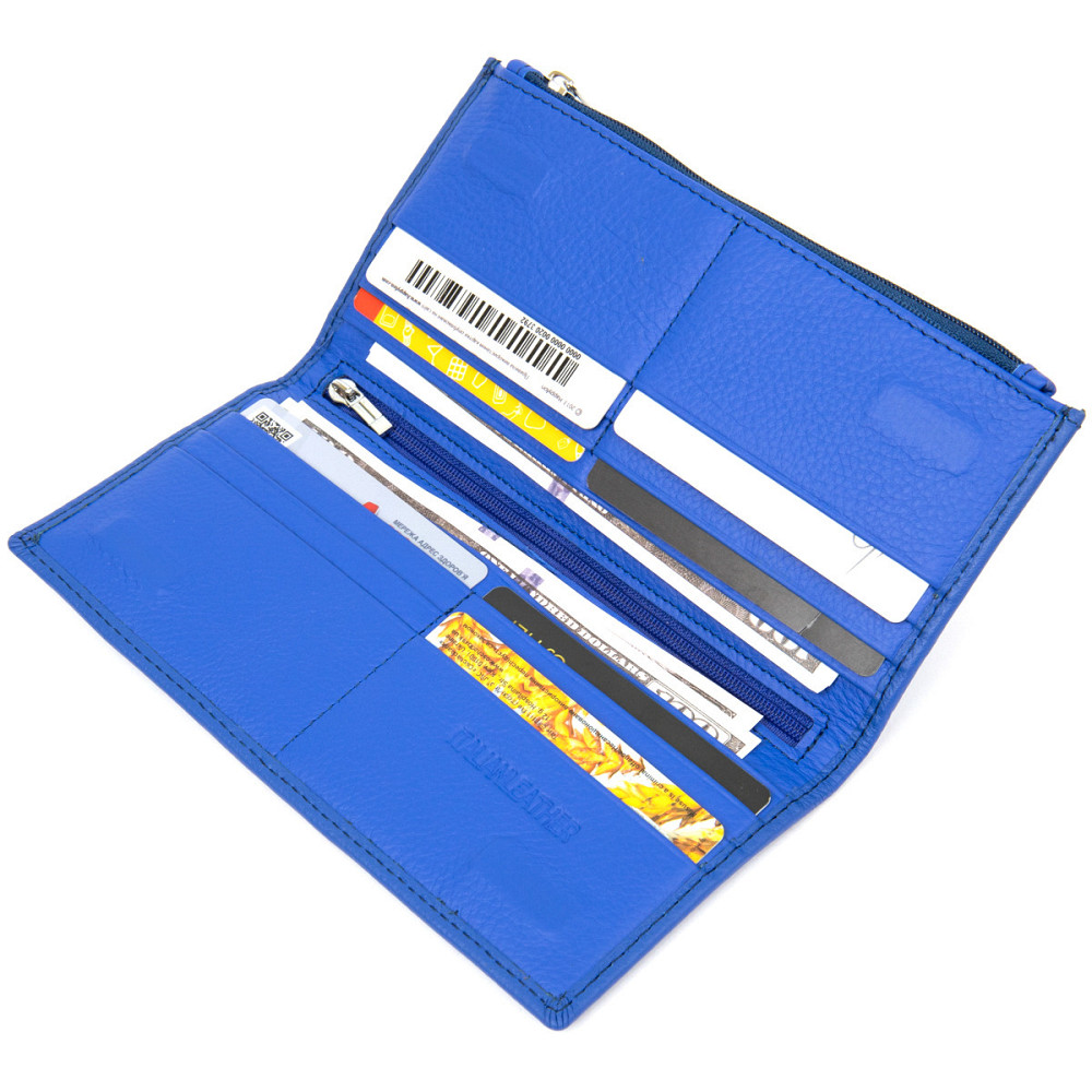 Практичний шкіряний гаманець ST Leather 19379 Блакитний Київ - фото 5