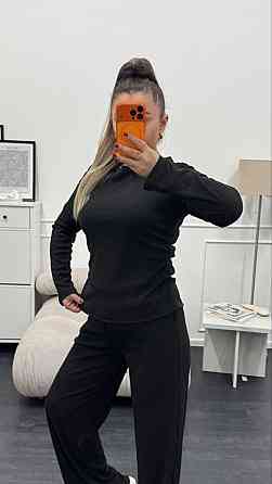 Женский базовый костюм двойка: лонгслив и штаны трикотажный рубчик Одесса