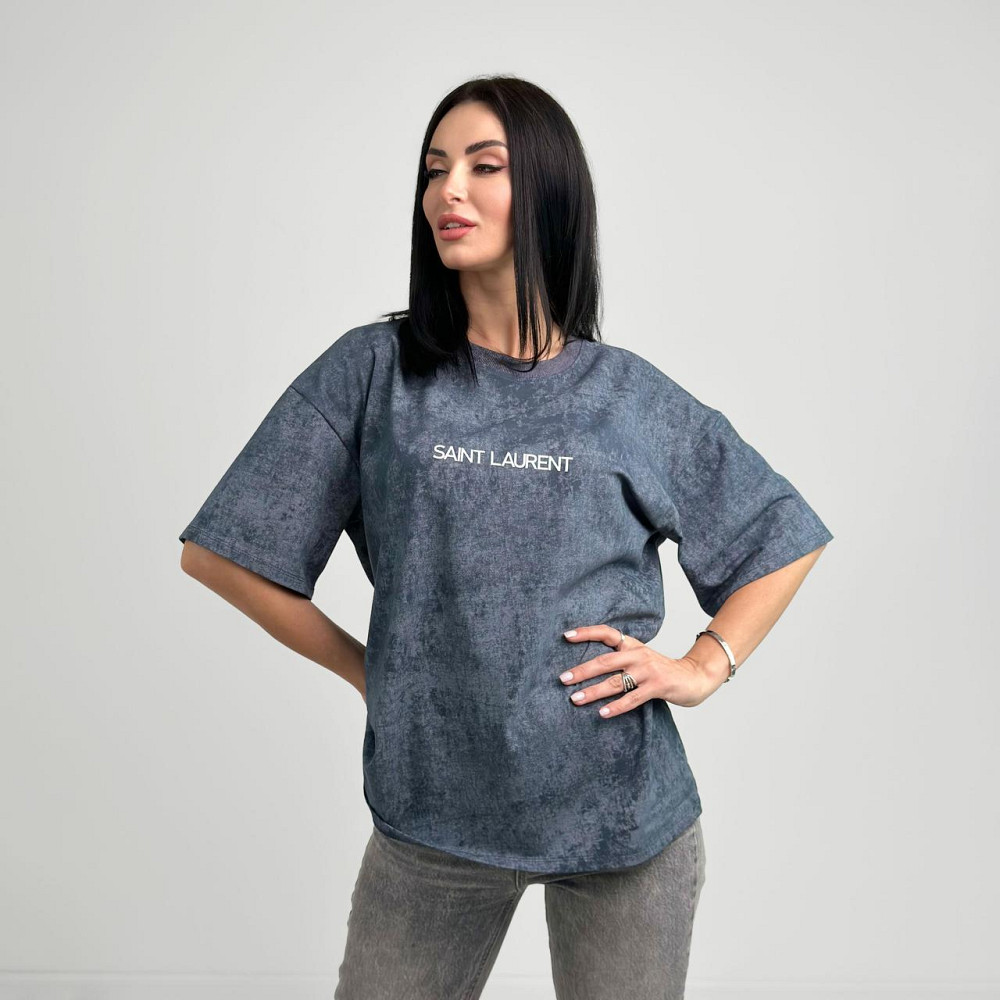 Базова жіноча футболка з написом "Saint" (Турція) оптом | Норма і батал Київ - фото 6