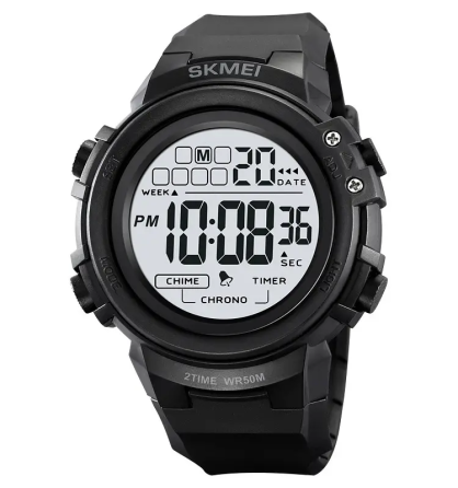Годинник чоловічий наручний спортивний Skmei 2260 (Чорний з білим) Київ