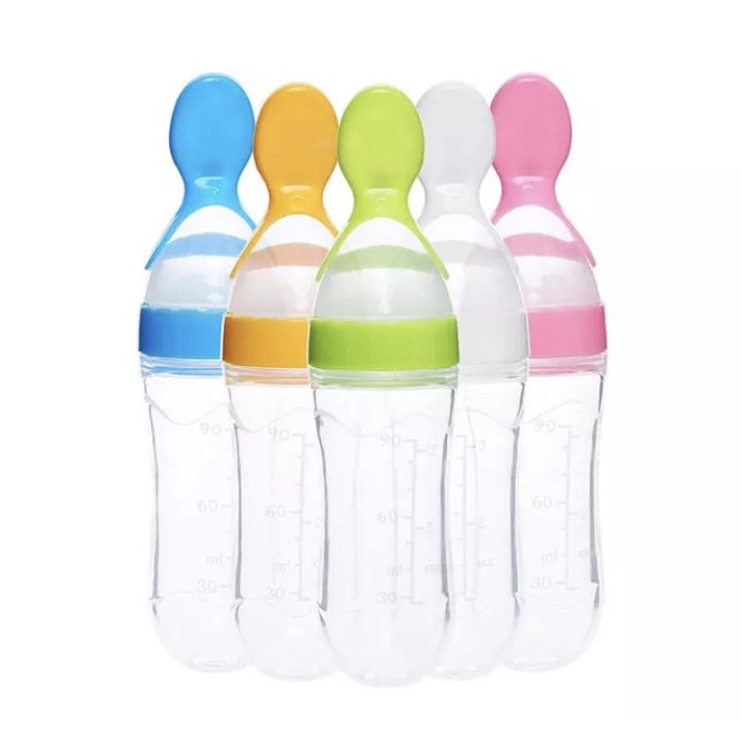 Ложка для кормления малышей зеленая, силиконовая бутылочка для кормления, размер 20*5 см, возраст от 4 мес. Киев - изображение 3