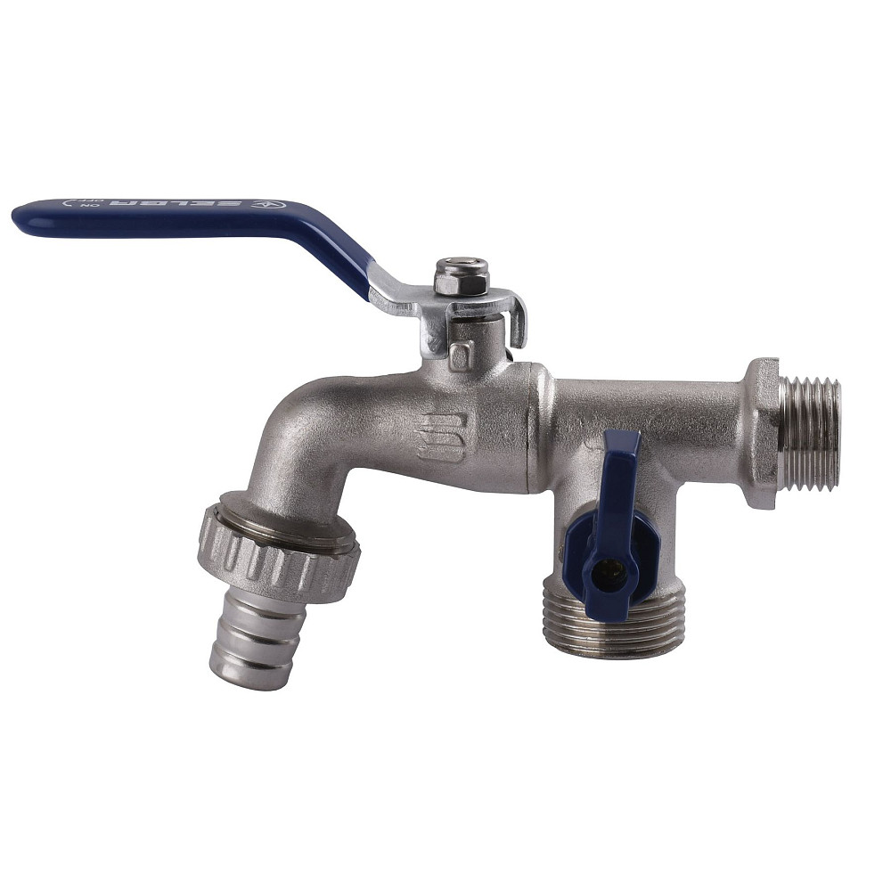 Кран SELBA кульовий для поливу подвійний 1/2″x3/4″x1/2″ SL4086 Луцк - изображение 1