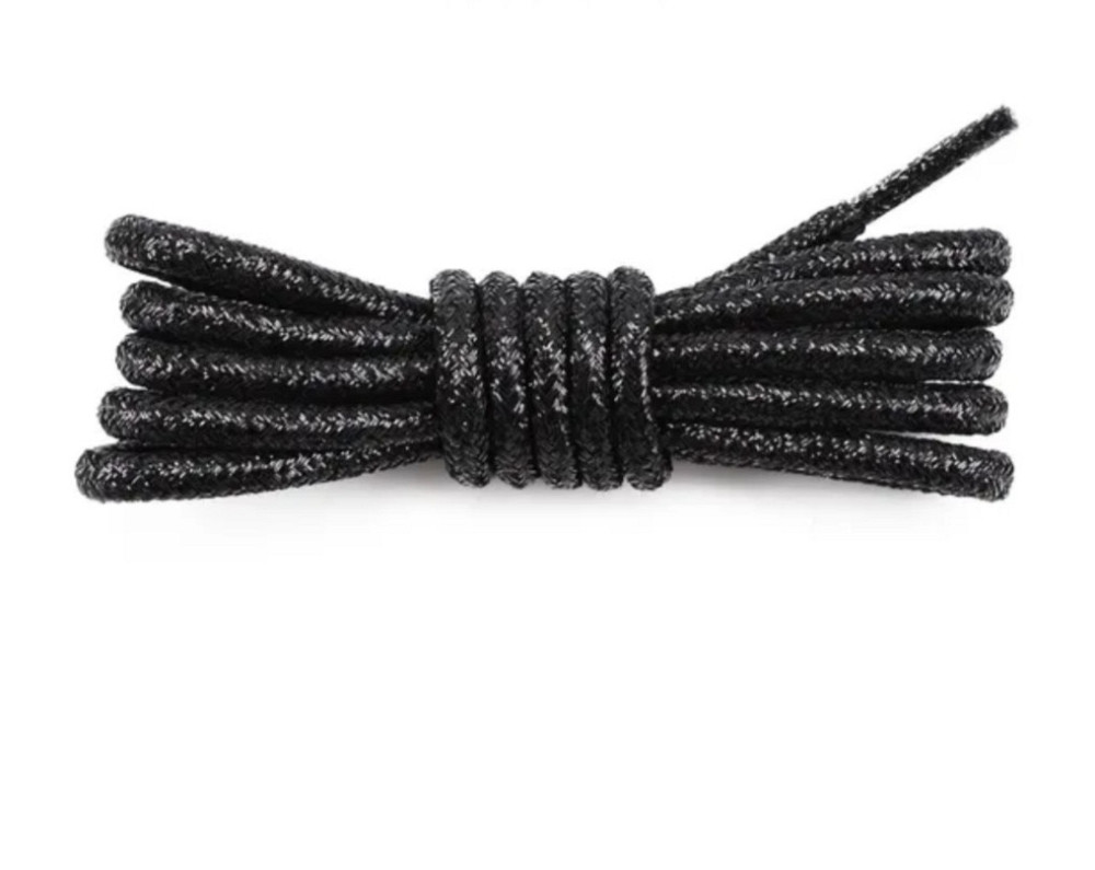 Шнурки блискучі глітерні Чорний Сміла - фото 1