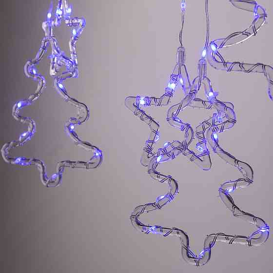 Garlando Гірлянда штора світлодіодна GarlandoPro зірка та ялинка 120LED 3х0,9 м 8 режимів Синій Київ