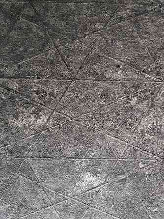 Шпалери вінілові на флізелін Rasch Composition 0,53х10 геометрія смуги фігури під штукатурку чорні срібло Київ