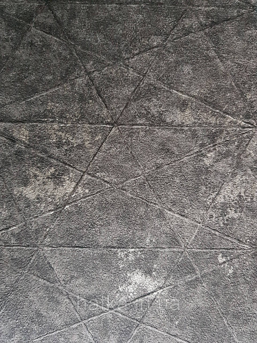 Шпалери вінілові на флізелін Rasch Composition 0,53х10 геометрія смуги фігури під штукатурку чорні срібло Київ - фото 2