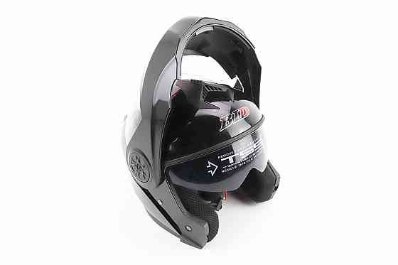 Шолом модуляр, закритий з відкидним підборіддям+відкидні окуляри BLD-159 М (57-58см), ЧОРНИЙ глянець Киев