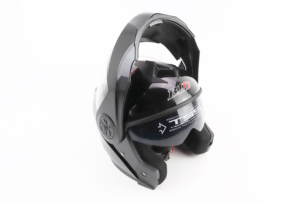 Шолом модуляр, закритий з відкидним підборіддям+відкидні окуляри BLD-159 М (57-58см), ЧОРНИЙ глянець Київ - фото 2