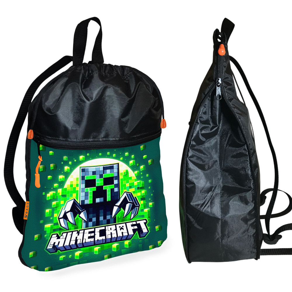 Рюкзак-мішок для взуття, спортивної форми Майнкрафт «Minecraft» дитяча сумка для змінки з розширювачем (01284) Київ - фото 1
