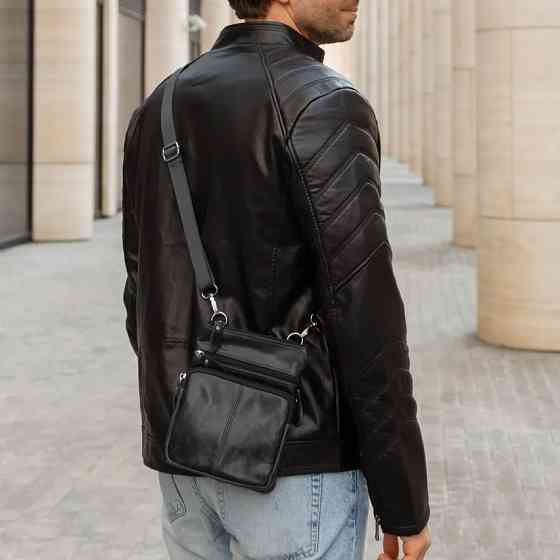 Мужская сумка из натуральной итальянской кожи флотар – 5 карманов, прочная фурнитура RW-38 Львов