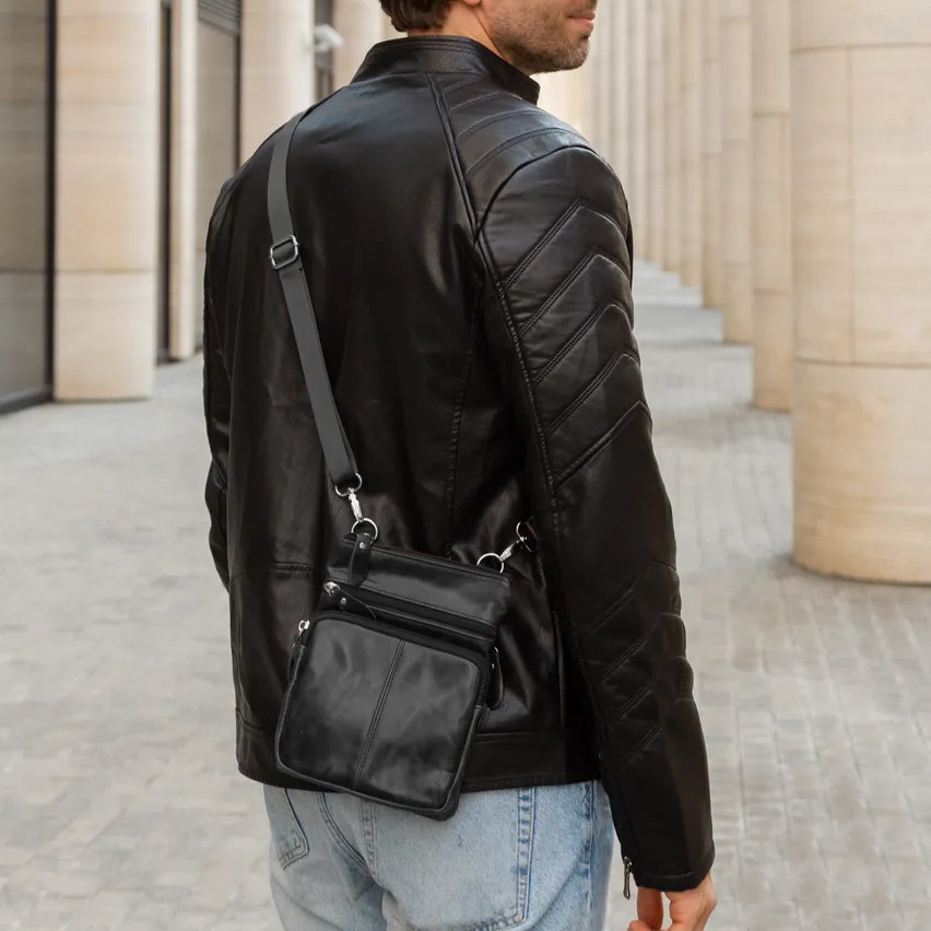 Мужская сумка из натуральной итальянской кожи флотар – 5 карманов, прочная фурнитура RW-38 Львов - изображение 1