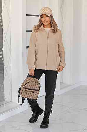 Флісова жіноча кофта на блискавці "Jacket" | Батал Бежевий, 50-52 Київ