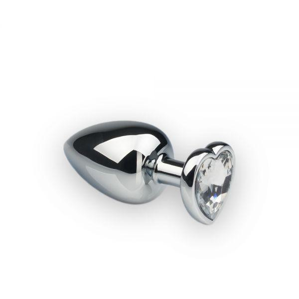 Анальная пробка Silver Heart Diamond, L с кристаллом в виде сердечка Sex Aura Киев - изображение 1