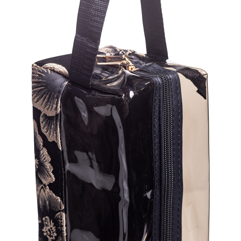 Набір прозорих жіночих косметичок для дому 2 (шт) дорожня косметичка в сумку для косметики, макіяжу, ліків, пензлів Чорний HP-16-1KB Коломия - фото 5