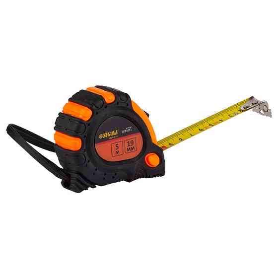 Sigma Рулетка магнитная обрезиненная JT фиксатор+тормоз 5м×19мм SIGMA (3823051) Коломыя