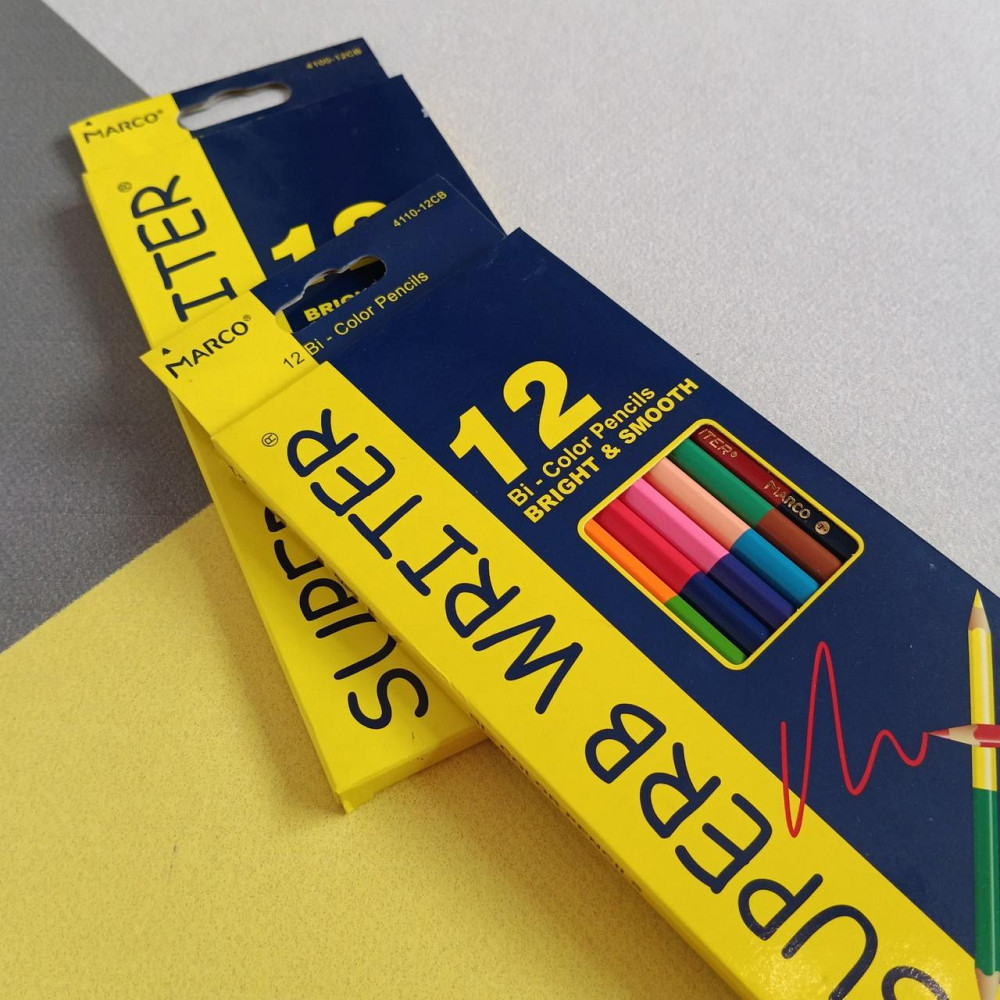 Кольорові двосторонні олівці, 12 шт. - 24 кольори, Marco Superb Київ - фото 1