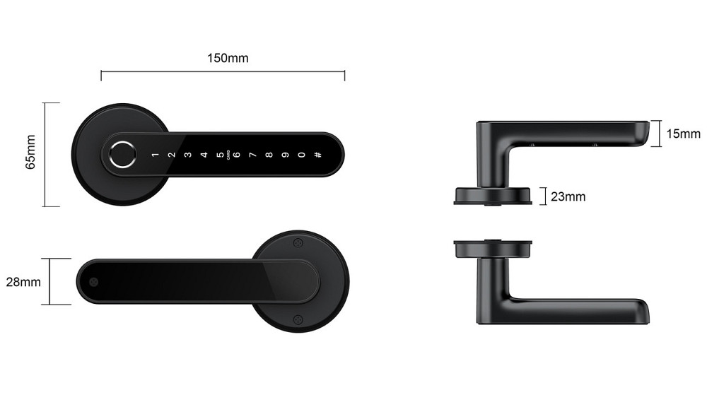 PES Hand серый умный биометрический замок для дверей Киев - изображение 3