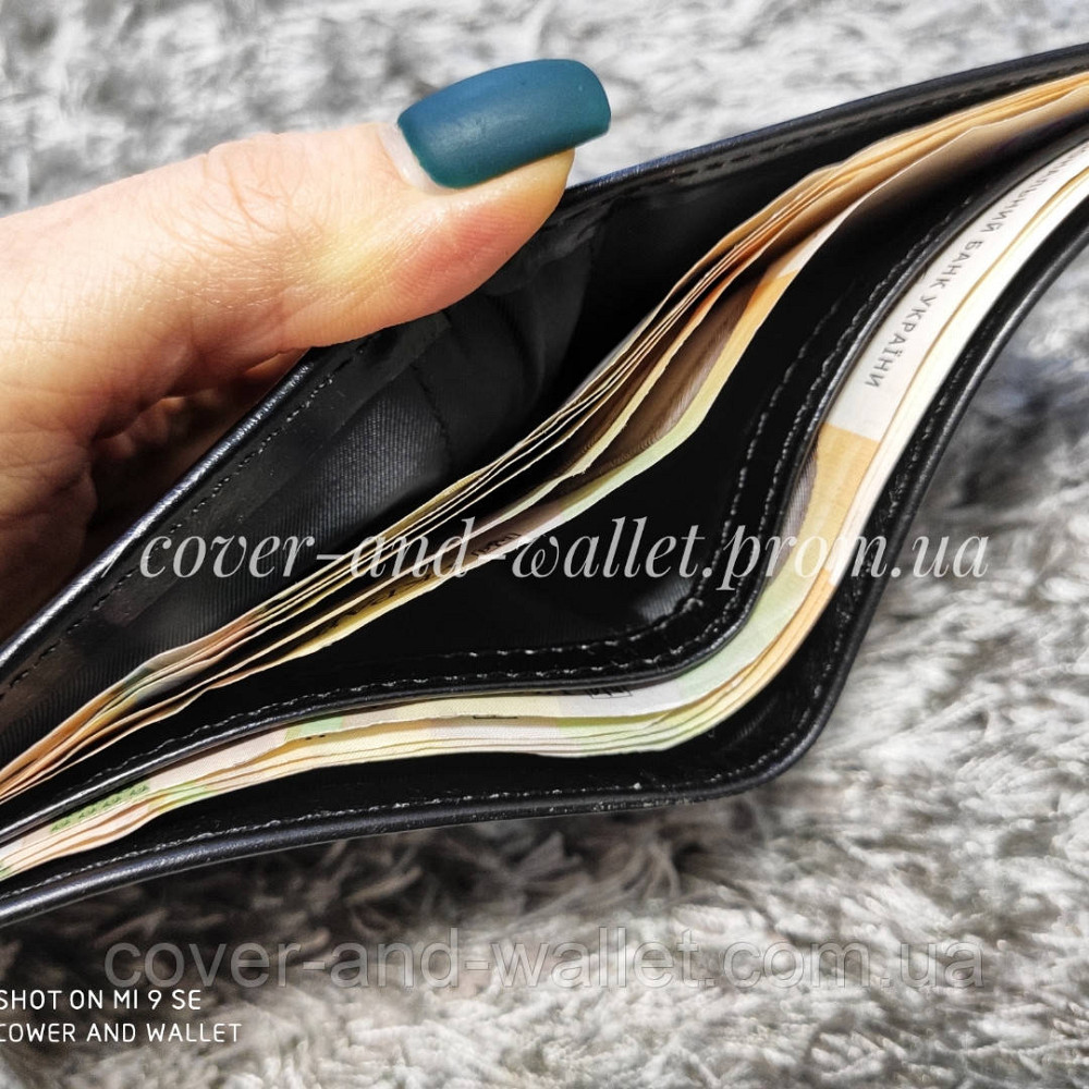 Тонкий кожаный мужской кошелек без застежки Marco Coverna BD-2 Киев - изображение 5