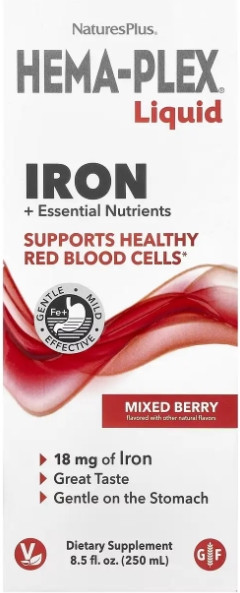 Комплекс витаминов и минералов с железом Nature's Plus Hema-Plex&reg 250 мл ягоди Киев - изображение 1