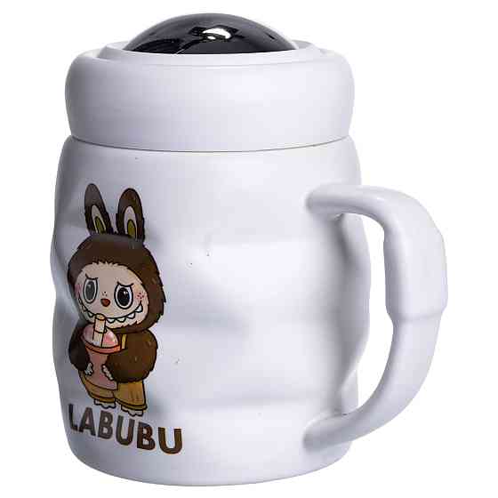 Чашка порцелянова з кришкою Labubu 400 (мл) Білий з темно-коричневим FM-54C Коломия