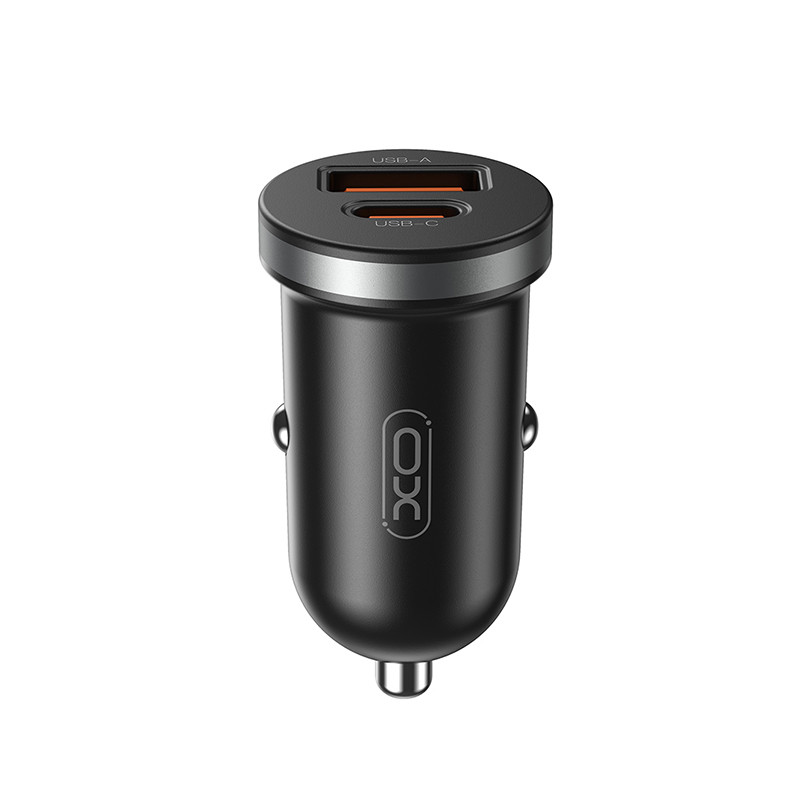 Автомобільний зарядний пристрій XO CC56 Plastic mini 30W+ Type-c кабель чорний Львів - фото 3
