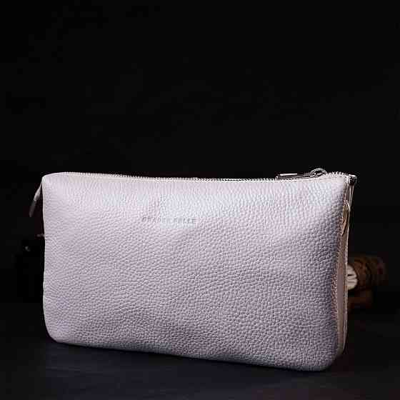 Стильний жіночий клатч із натуральної шкіри GRANDE PELLE 11635 Білий Київ